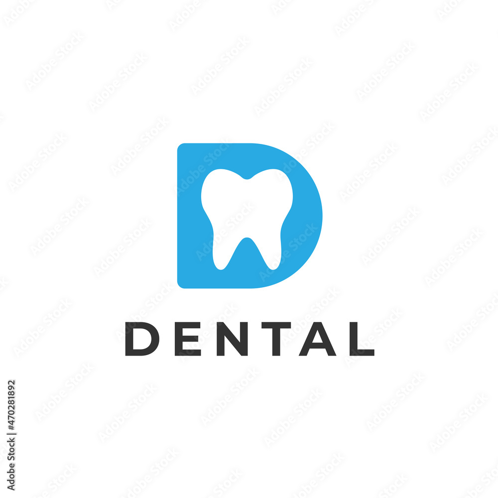 Creative letter D dental logo vector design Creative letter D dental logo vector design