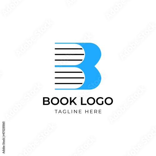 letter B for book logo icon vector template on white background