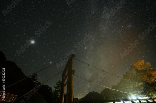 上高地風景 合羽橋 夜景 天の川