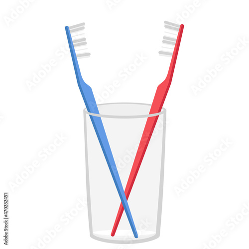 empty glass and toothbrush
