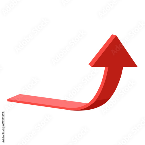 going up red 3D arrow