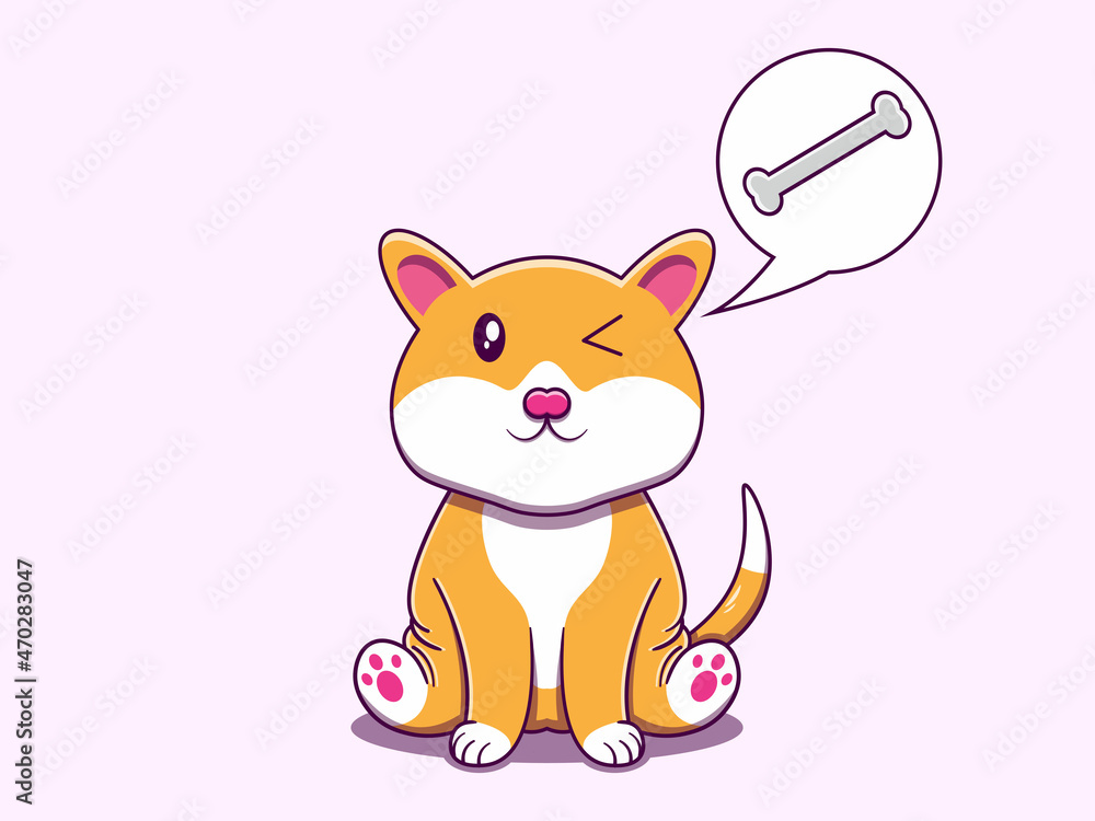Fototapeta premium Cute dog character vector cartoon icon illustration