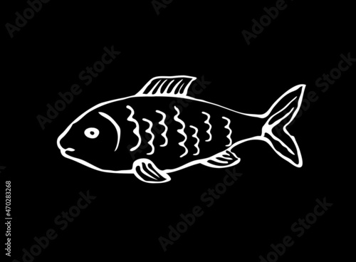 Vector illustration of a fish in sketch style