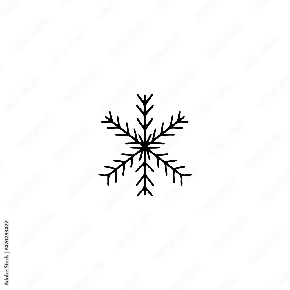 Simple snowflake element for decorative design. 