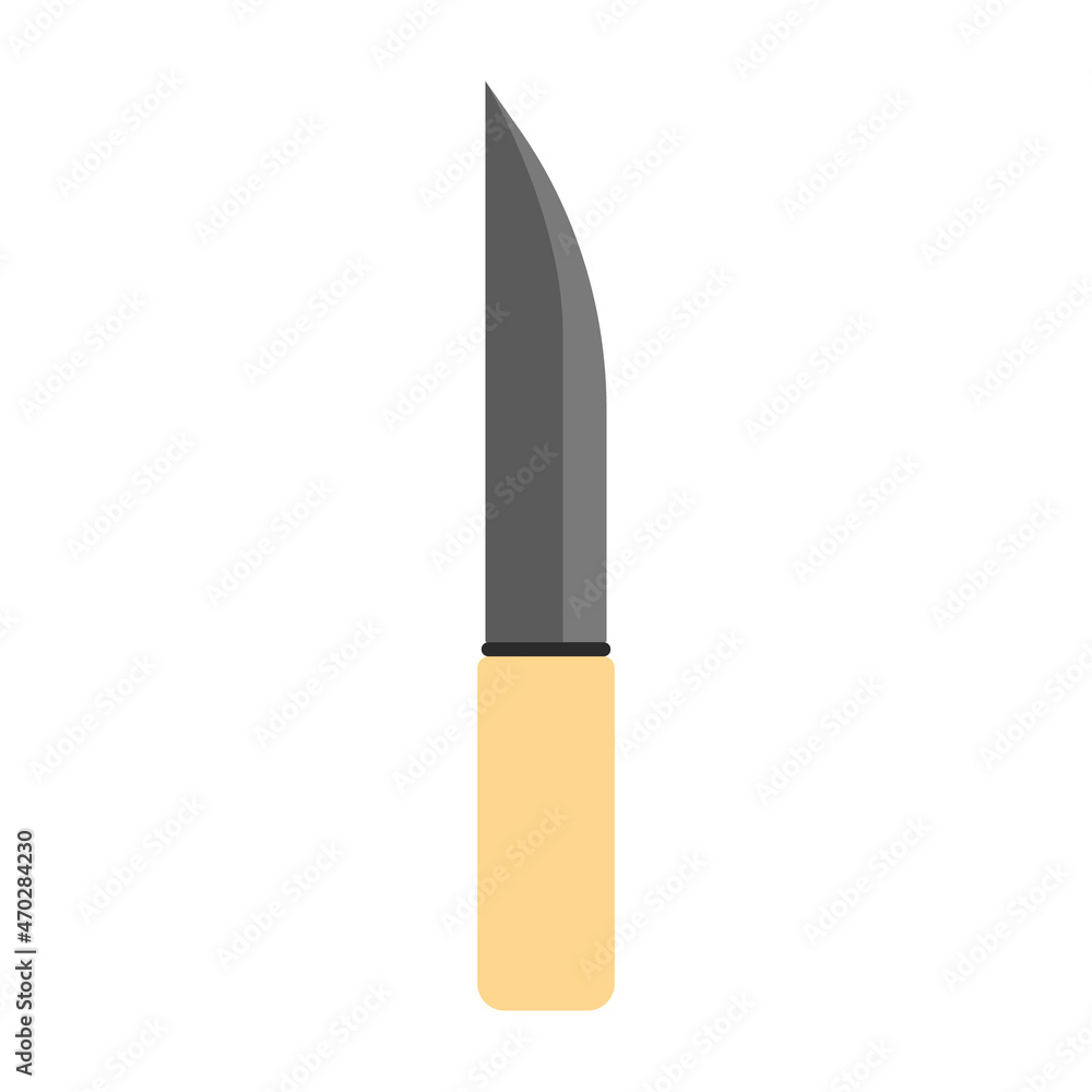 knife with wooden handle flat vector icon. Cute kitchen knife design. Kitchenware minimalist symbool. knife with wooden handle flat vector icon. Cute kitchen knife design. Kitchenware minimalist symbool.