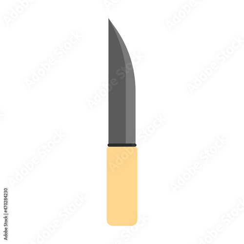 knife with wooden handle flat vector icon. Cute kitchen knife design. Kitchenware minimalist symbool.