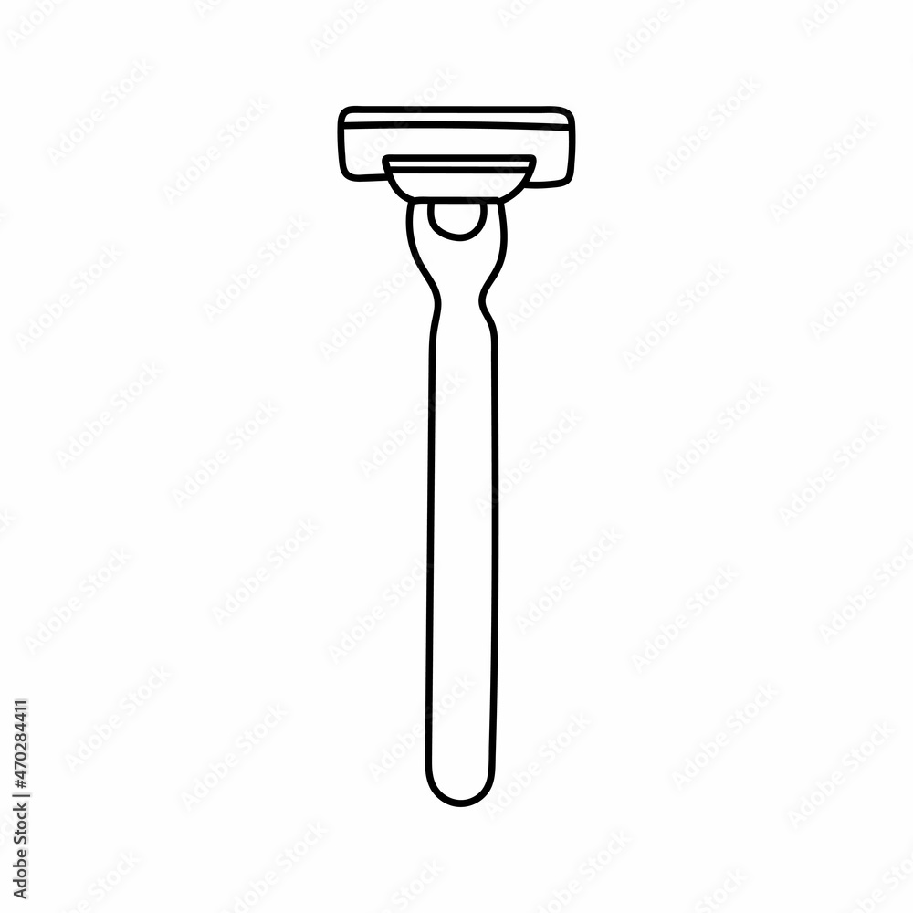 Vector continuous one single line drawing icon of razor in silhouette sketch on white background. Linear stylized. Vector continuous one single line drawing icon of razor in silhouette sketch on white background. Linear stylized.