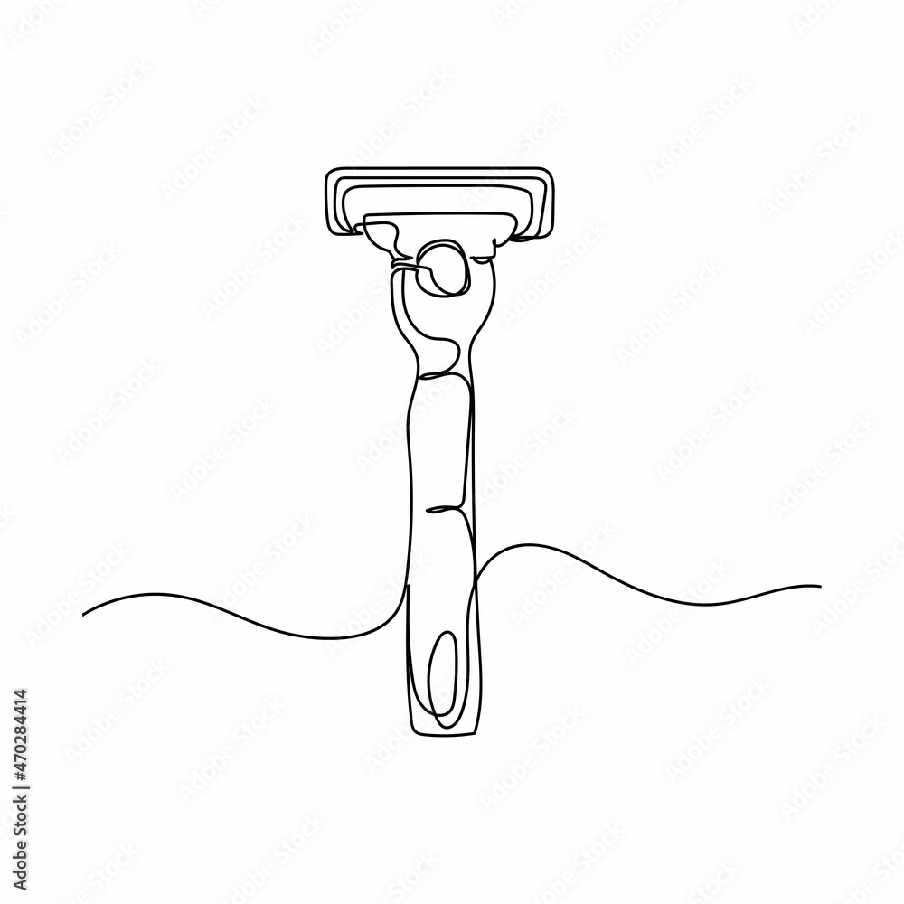 Line Drawing Razor Vector continuous one single line drawing icon of razor in silhouette ...