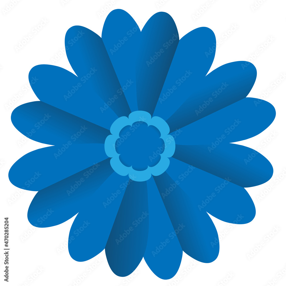Blue origami flowers on a white background Blue origami flowers on a white background