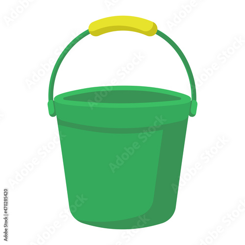 green plastic bucket