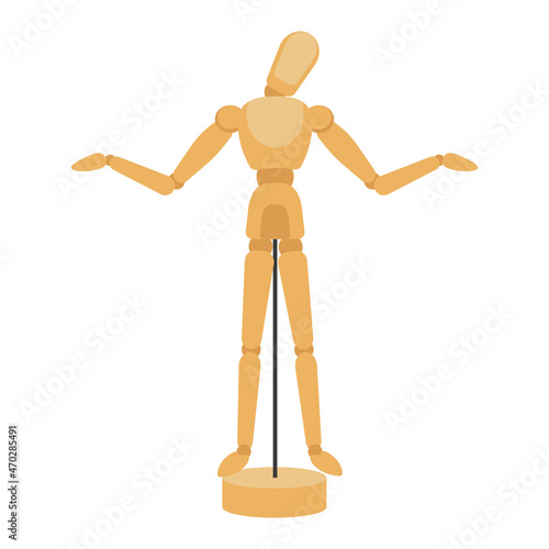 wooden doll with helpless pose