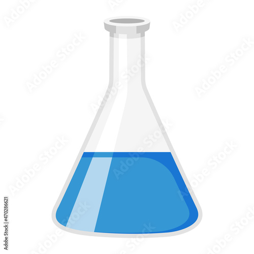 beaker triangle bottom flask for chemical experiment photo