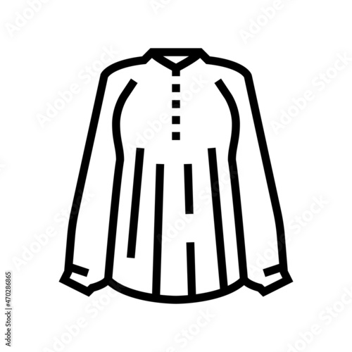 blouse fabric woman wear line icon vector. blouse fabric woman wear sign. isolated contour symbol black illustration