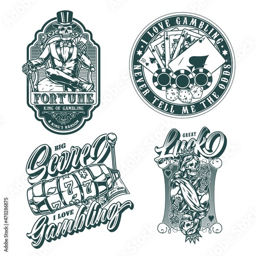 Casino and gambling vintage prints