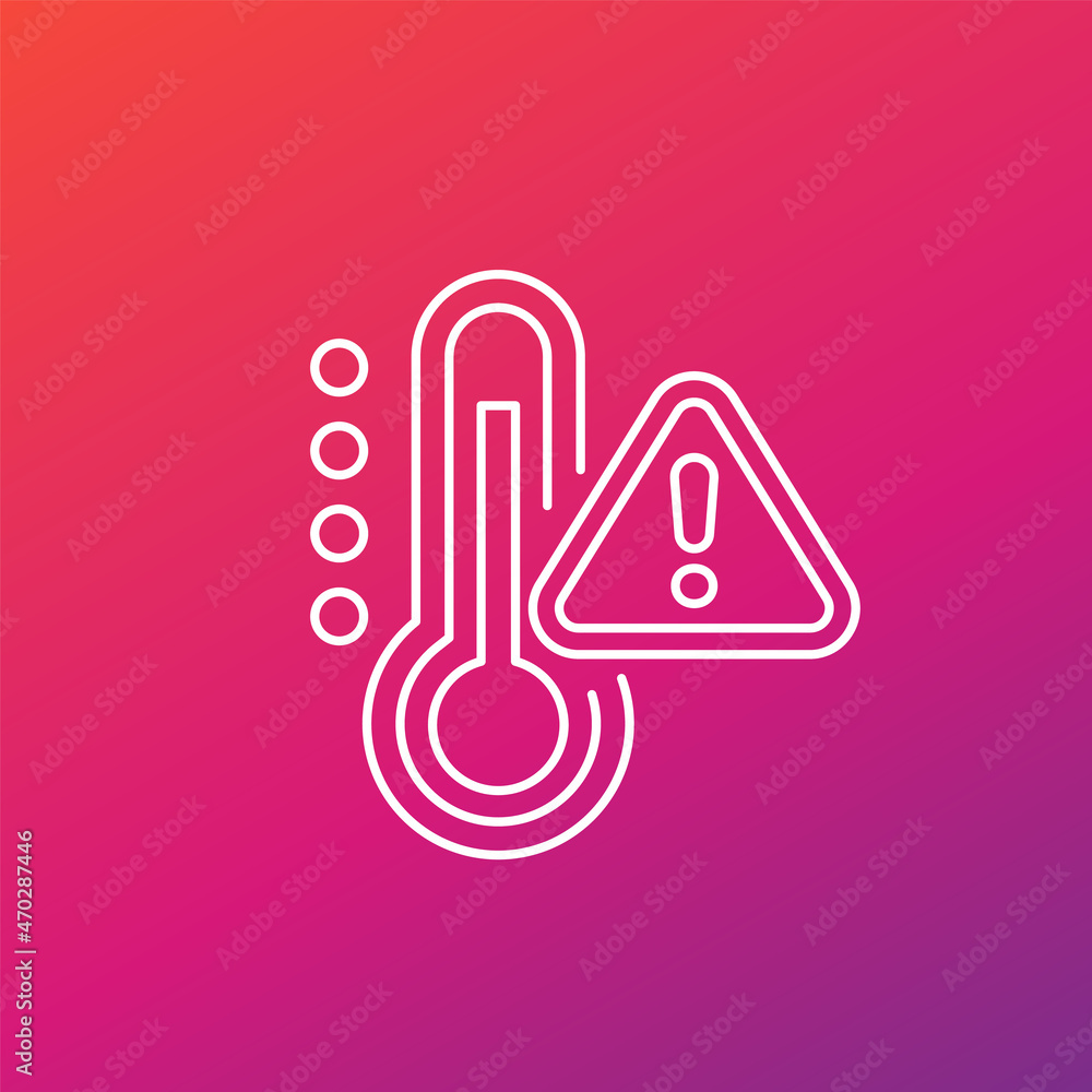 high temperature warning vector line icon high temperature warning vector line icon