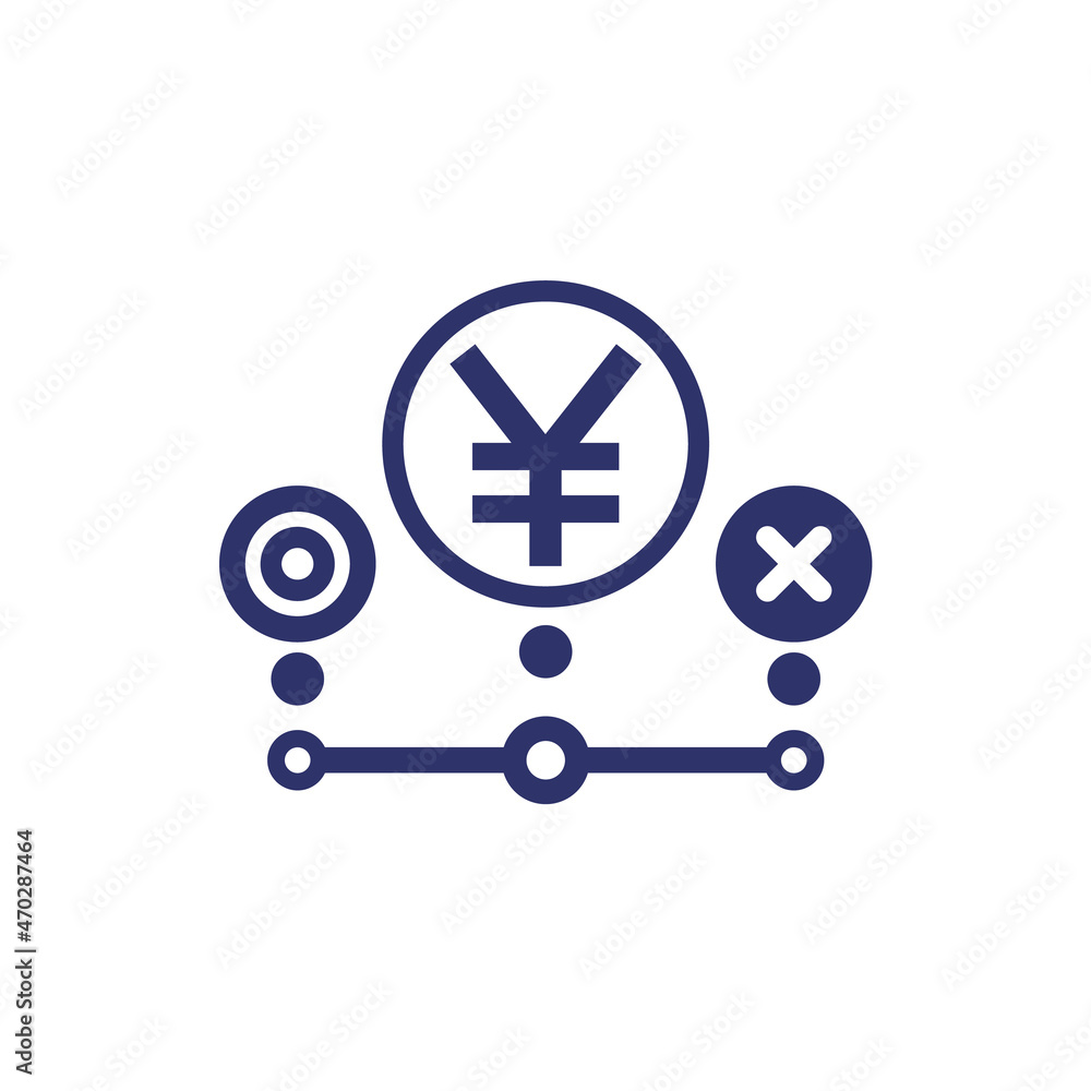 money management icon with yuan symbol money management icon with yuan symbol