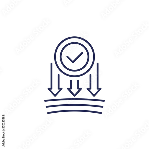 pressure resistance line icon with checkmark