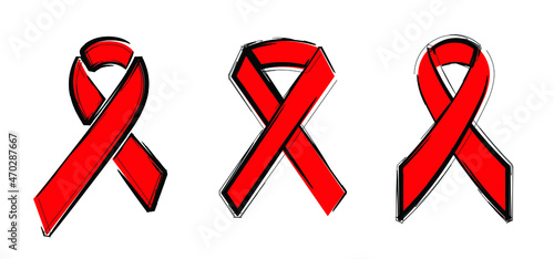 Red ribbon week is an alcohol, tobacco, and other drug and violence prevention awareness campaign observed annually in October in the United States. Vector icon or pictogram. Concept symbol