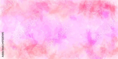 Hand painted pink watercolor background with abstract fringe and bleed paint drips and drops  brush painted pink grunge paper texture design