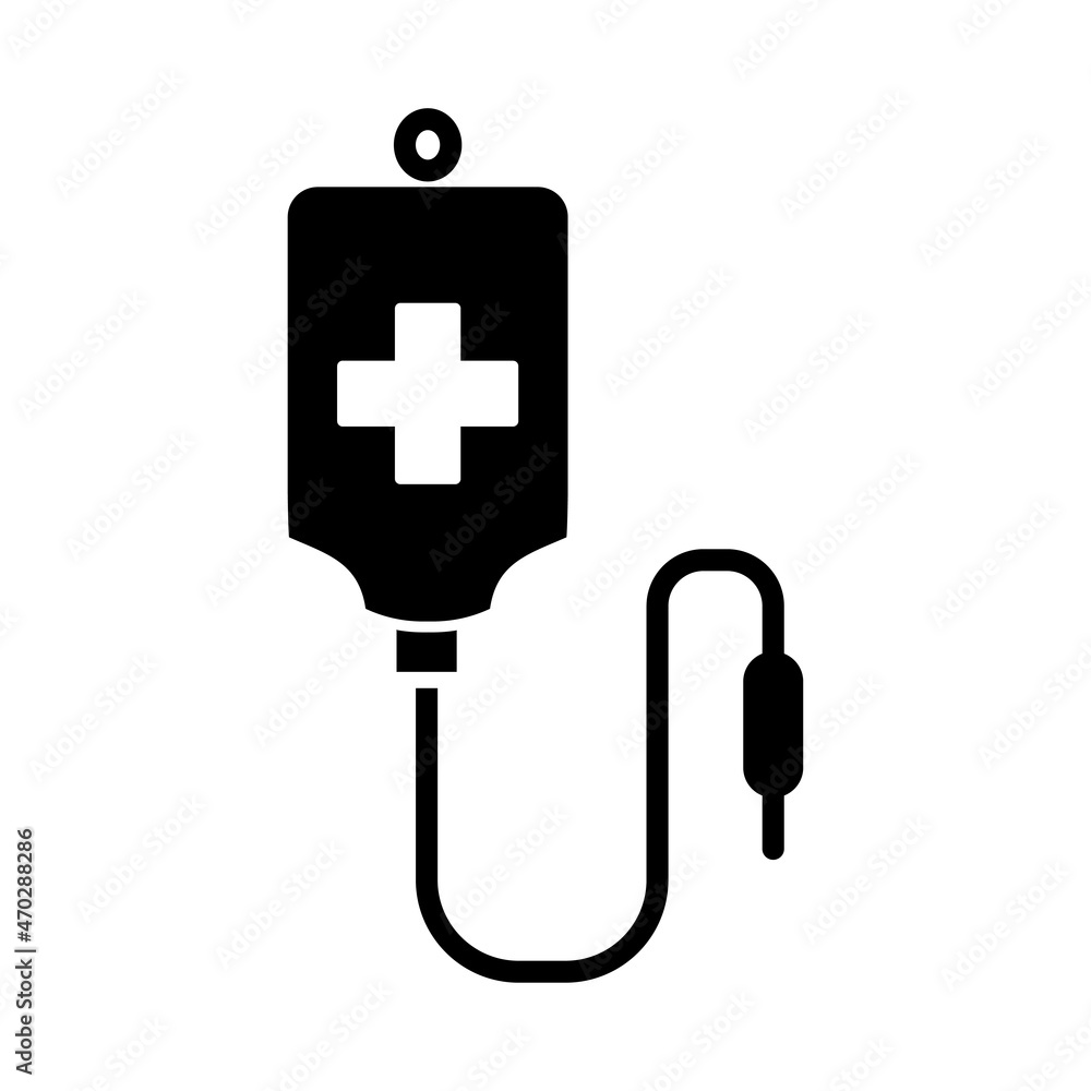 Iv blood bag icon vector on trendy design. Iv blood bag icon vector on trendy design.