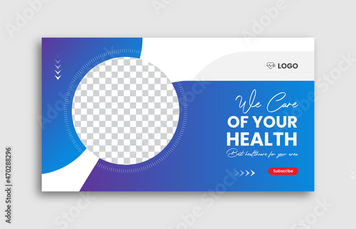Medical healthcare Landscape social media post, medical web banner design