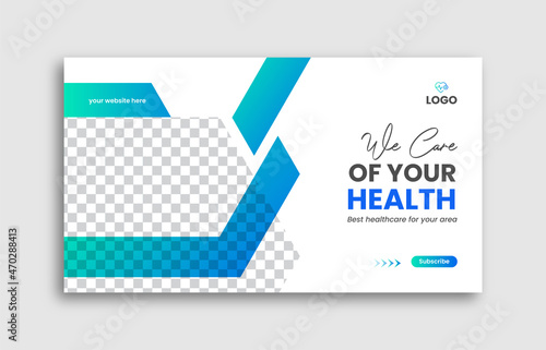 Medical healthcare Landscape social media post, medical web banner design