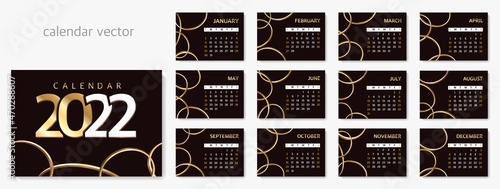 Calendar 2022 Vector stylish fashion calendar