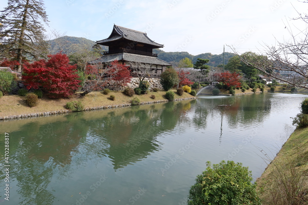 A park in Yamaguchi Prefecture in Japan日本の山口県にある公園  : Kikkou-koen Park and its symbolic residence Kinunkaku in Iwakuni City 岩国市にある吉香公園とその象徴的な邸宅の錦雲閣