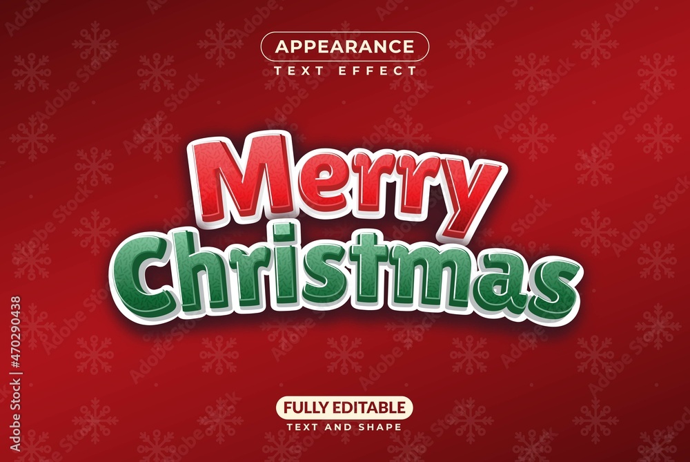 Editable Text Effect Merry Christmas Holiday Event Vector Style