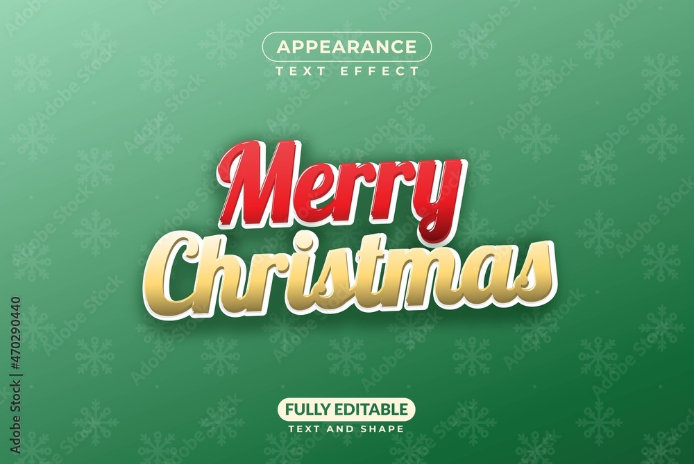 Editable Text Effect Merry Christmas Holiday Event Vector Style