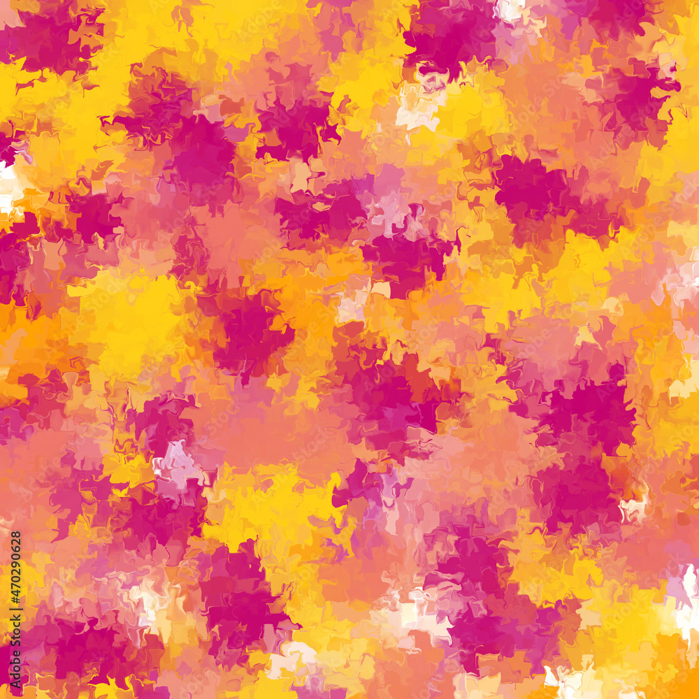 Red, orange and yellow colored random brush strokes, distressed pattern
