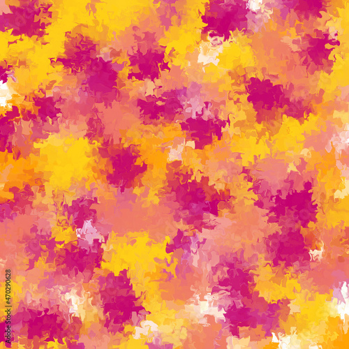 Red, orange and yellow colored random brush strokes, distressed pattern © Tamara