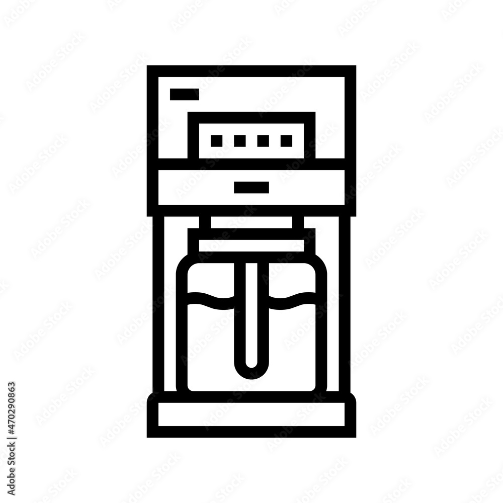 drip coffee brewing machine line icon vector. drip coffee brewing machine sign. isolated contour symbol black illustration drip coffee brewing machine line icon vector. drip coffee brewing machine sign. isolated contour symbol black illustration
