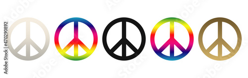 Peace symbol icon set. vector collection