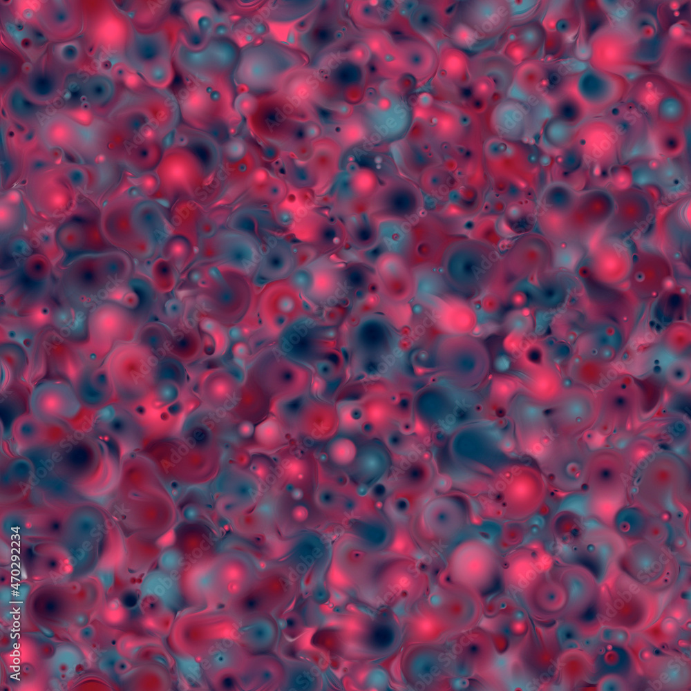 Abstract red and blue colored bright seamless pattern. Blurred dots and