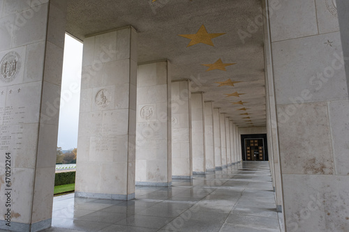 Canvastavla Plombieres, Belgium - November 1, 2021: Henri-Chapelle American Cemetery and Memorial