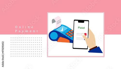 2d illustration online payment concept