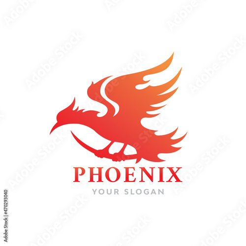 Fire bird phoenix logo design