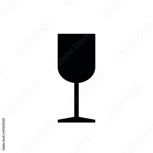 The sign of a glass or wineglass means Caution, fragile goods. product. Isolated vector icon for packaging. The label indicates that the product should be handled with care.