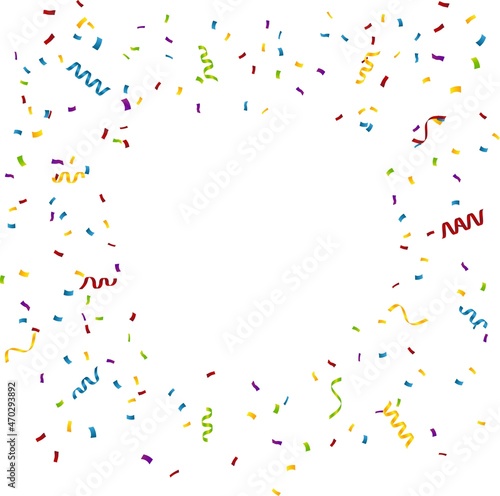 copy space celebration with confetti in transparent background