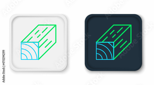 Line Two-handed saw icon isolated on white background. Colorful outline concept. Vector