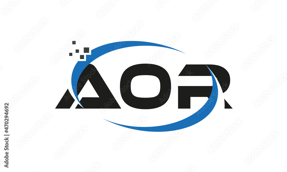 dots or points letter AOR technology logo designs concept vector ...