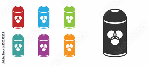 Black Paint spray can icon isolated on white background. Set icons colorful. Vector