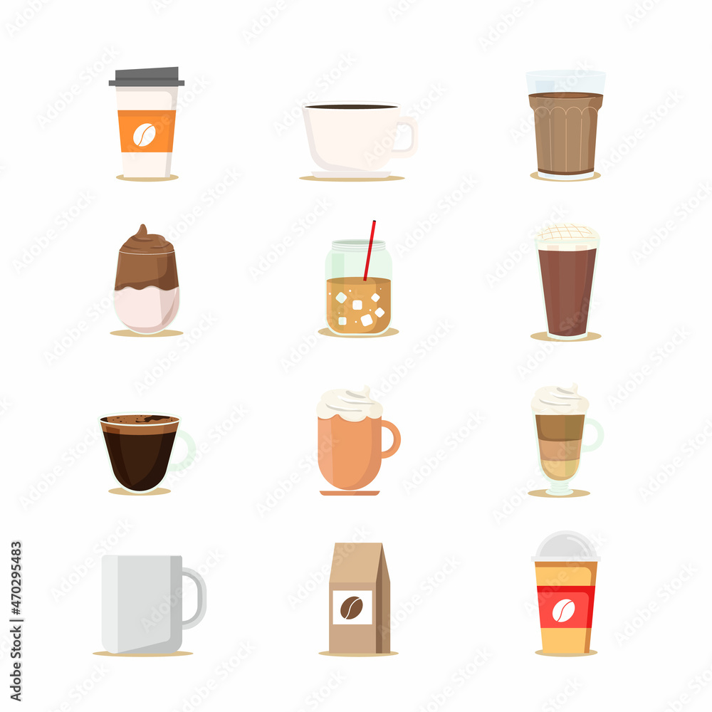 Obraz premium Icon coffee menu, tea. Isolated with background, vector.