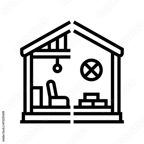 Фотография selective interior demolition line icon vector
