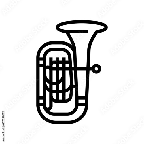 tuba jazz music instrument line icon vector. tuba jazz music instrument sign. isolated contour symbol black illustration