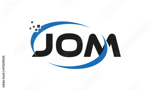 dots or points letter JOM technology logo designs concept vector Template Element 