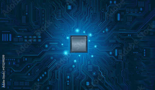 Obraz na płótnie CPU Chip on Motherboard