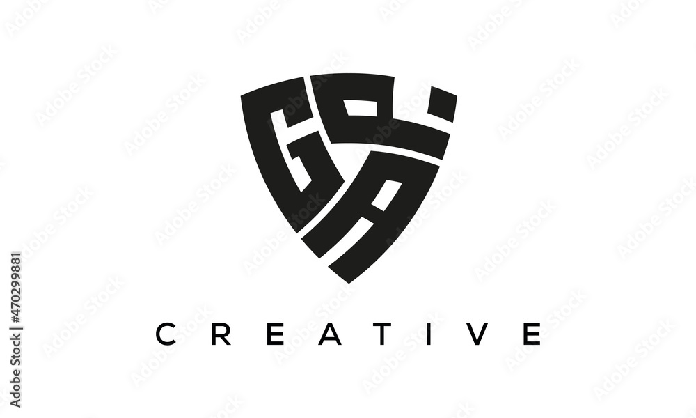 GAP letters logo, security Shield logo vector GAP letters logo, security Shield logo vector