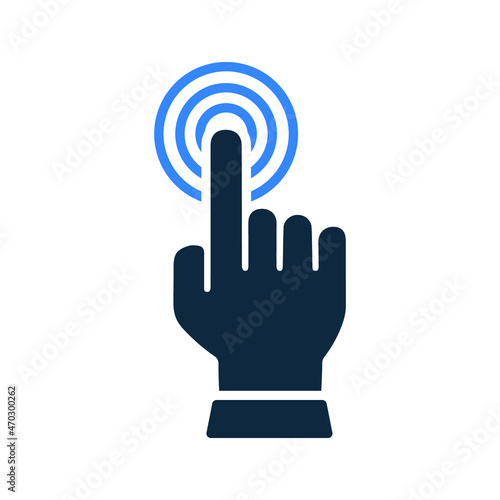 Click, hand, touch icon. Simple editable vector illustration.